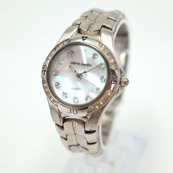 Pierre Cardin Womens 28mm MOP Dial Silver Tone Stainless Steel with New Battery - Picture 1 of 16